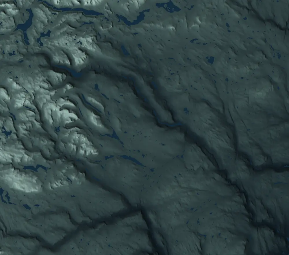 Relief map of Valdres